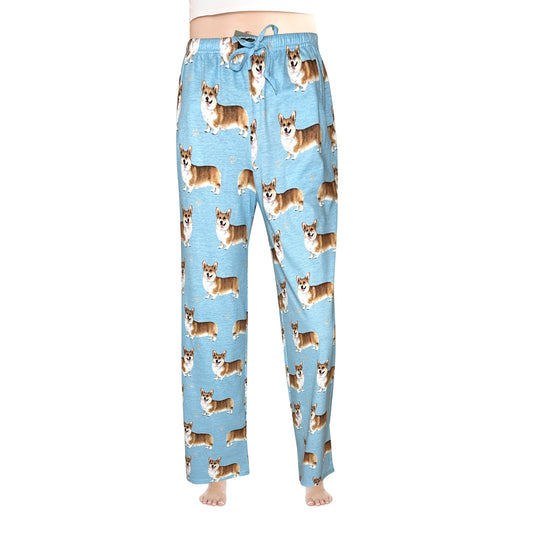 Welsh Corgi Pajama Bottoms - Unisex Cotton Blend PJs