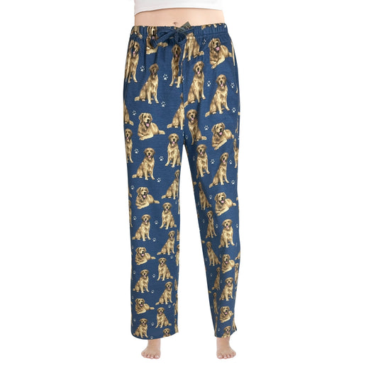 Golden Retriever Pajama Bottoms - Unisex Cotton Blend PJs