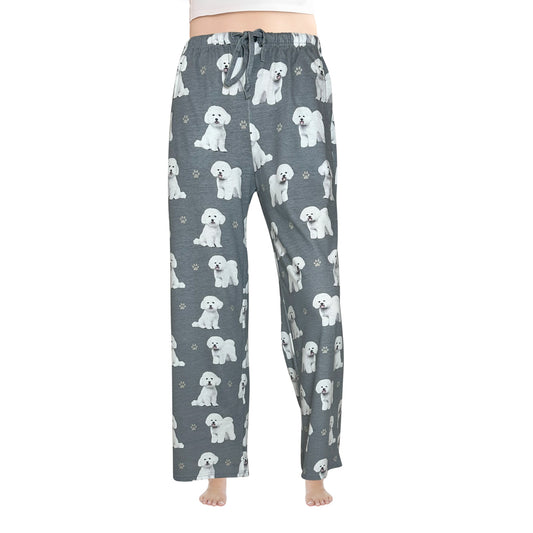 Bichon Frise Pajama Bottoms - Unisex Cotton Blend PJs