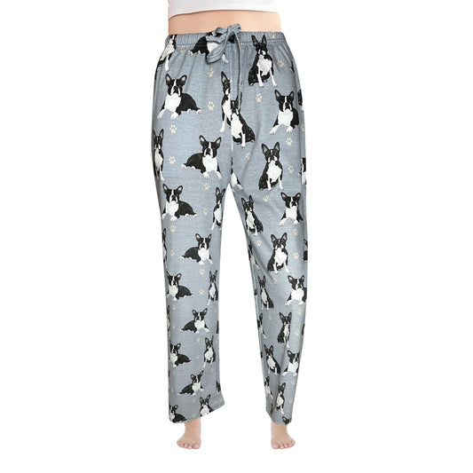 Boston Terrier Pajama Bottoms - Unisex Cotton Blend PJs