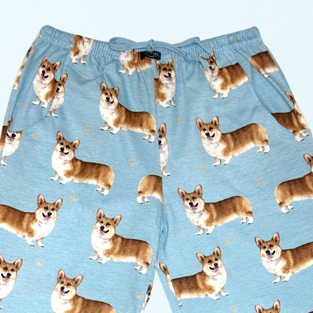 Welsh Corgi Pajama Bottoms - Unisex Cotton Blend PJs