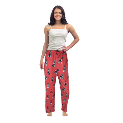 Schnauzer Pajama Bottoms - Unisex Cotton Blend PJs