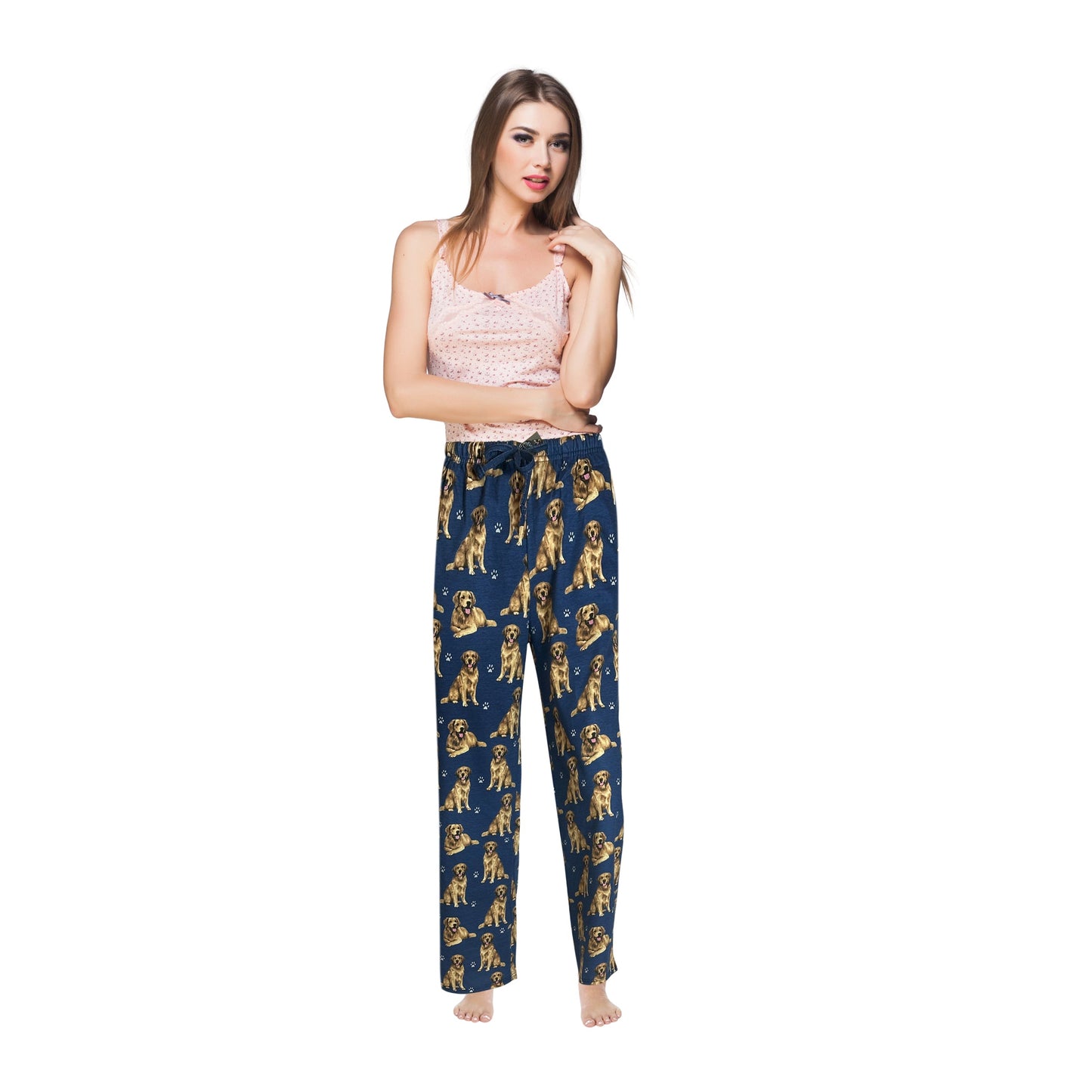 Golden Retriever Pajama Bottoms - Unisex Cotton Blend PJs