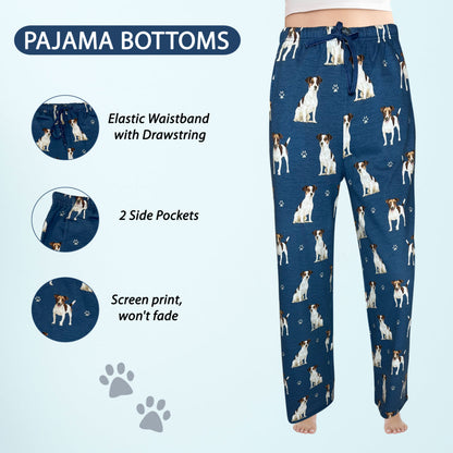 Jack Russell Pajama Bottoms - Unisex Cotton Blend PJs
