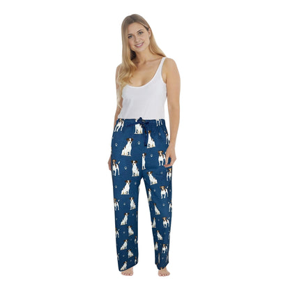 Jack Russell Pajama Bottoms - Unisex Cotton Blend PJs