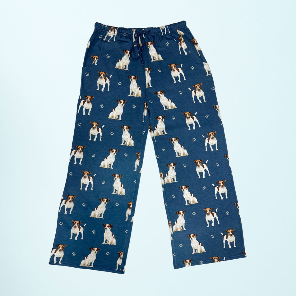Jack Russell Pajama Bottoms - Unisex Cotton Blend PJs
