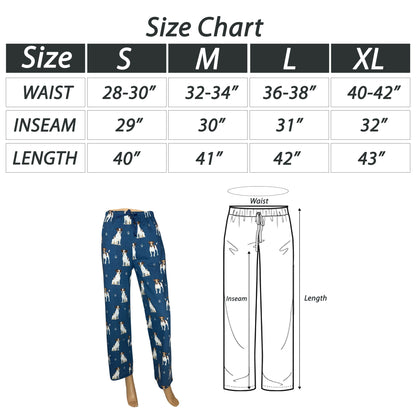 Jack Russell Pajama Bottoms - Unisex Cotton Blend PJs