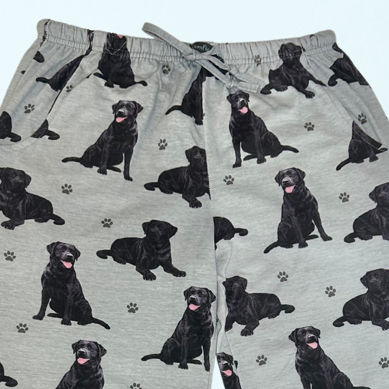 Labrador Black Pajama Bottoms - Unisex Cotton Blend PJs