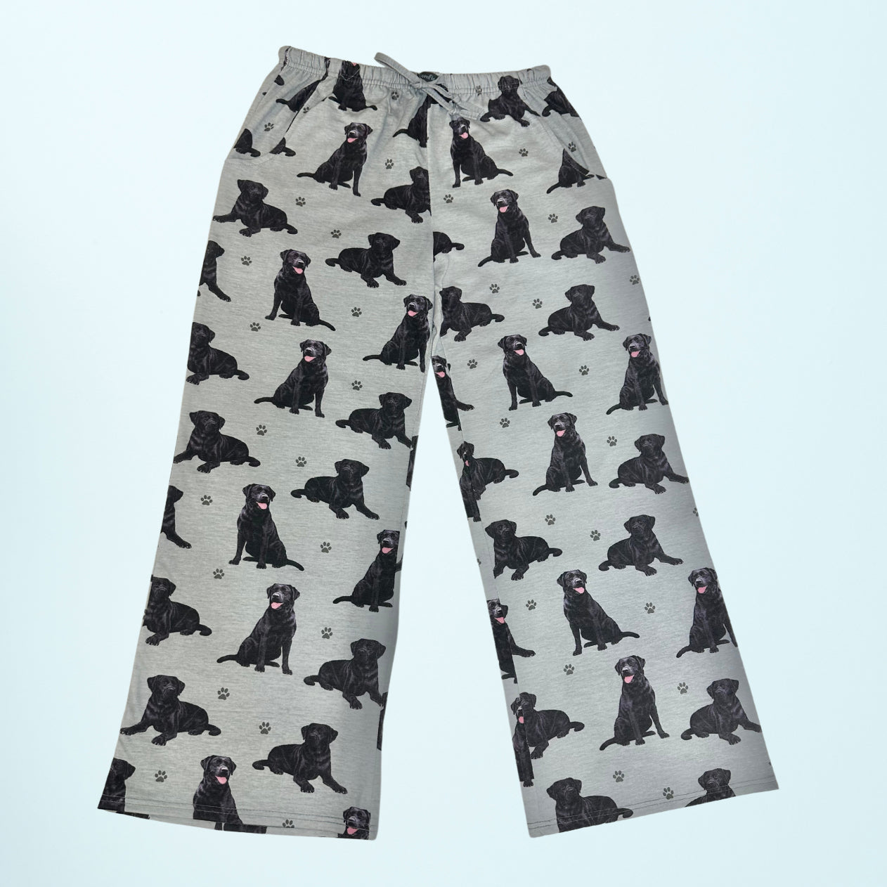 Labrador Black Pajama Bottoms - Unisex Cotton Blend PJs