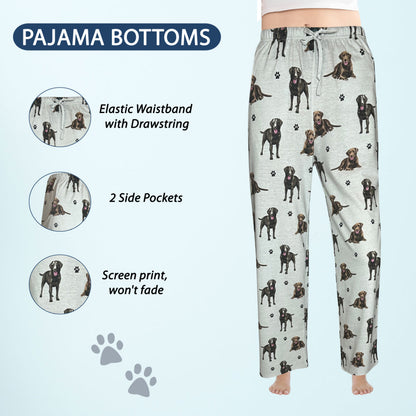 Labrador Chocolate Pajama Bottoms - Unisex Cotton Blend PJs