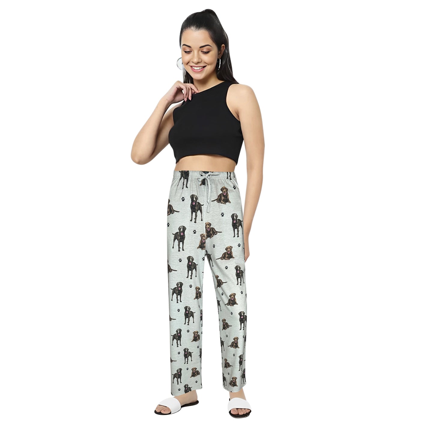 Labrador Chocolate Pajama Bottoms - Unisex Cotton Blend PJs