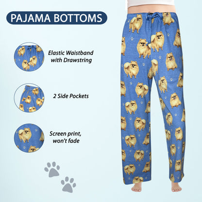 Pomeranian Pajama Bottoms - Unisex Cotton Blend PJs