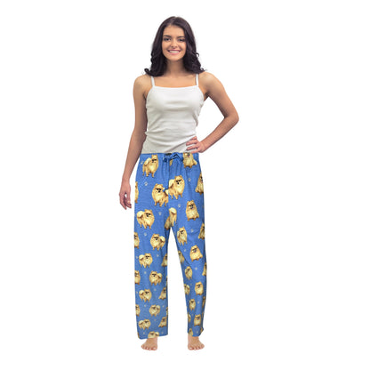 Pomeranian Pajama Bottoms - Unisex Cotton Blend PJs