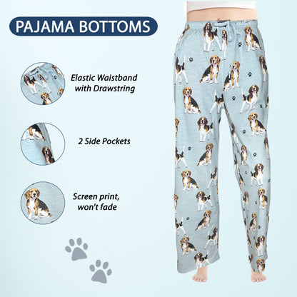 Beagle Pajama Bottoms - Unisex Cotton Blend PJs