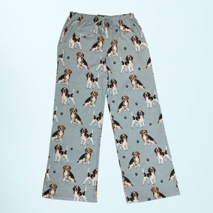 Beagle Pajama Bottoms - Unisex Cotton Blend PJs