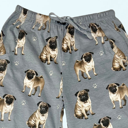 Pug Pajama Bottoms - Unisex Cotton Blend PJs