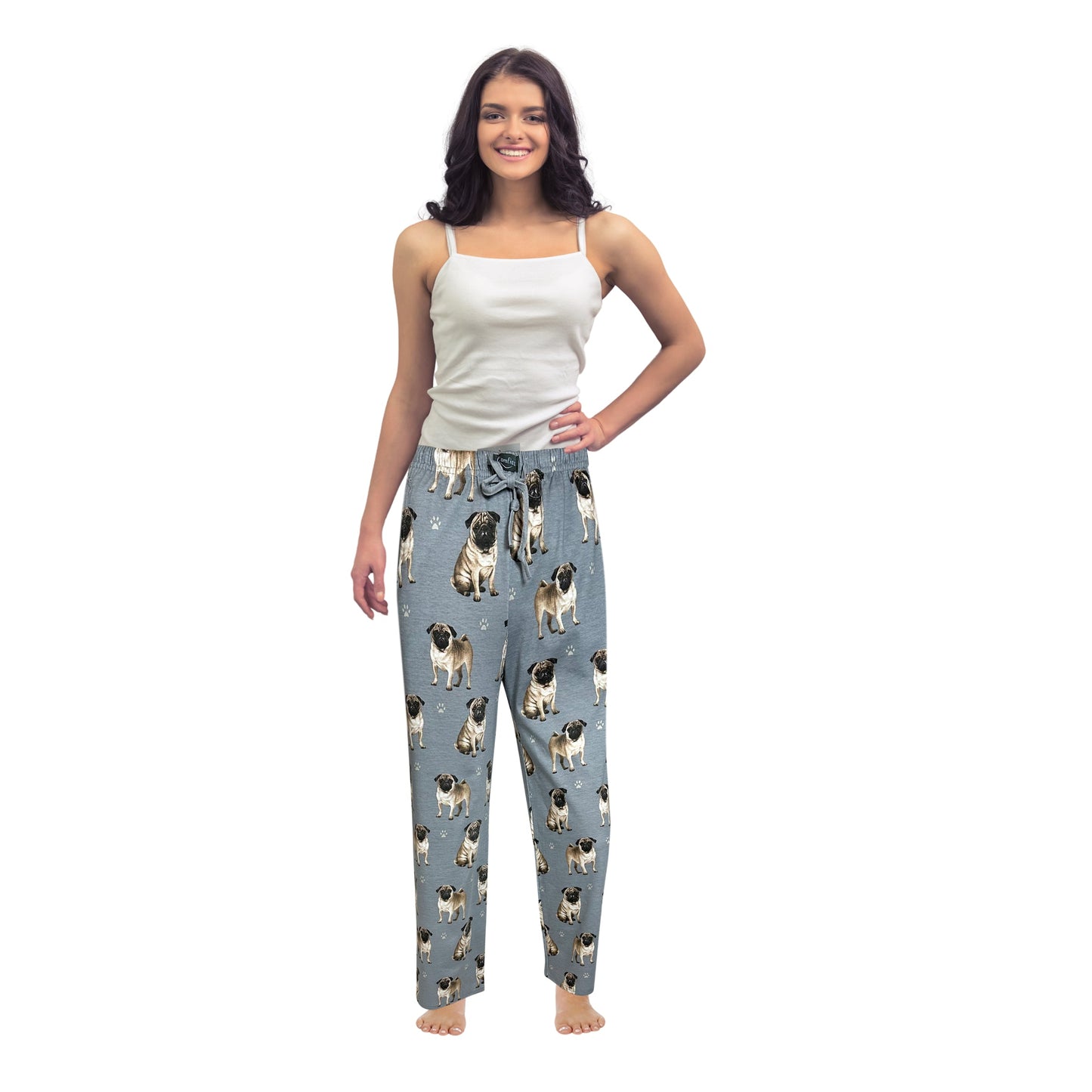 Pug Pajama Bottoms - Unisex Cotton Blend PJs