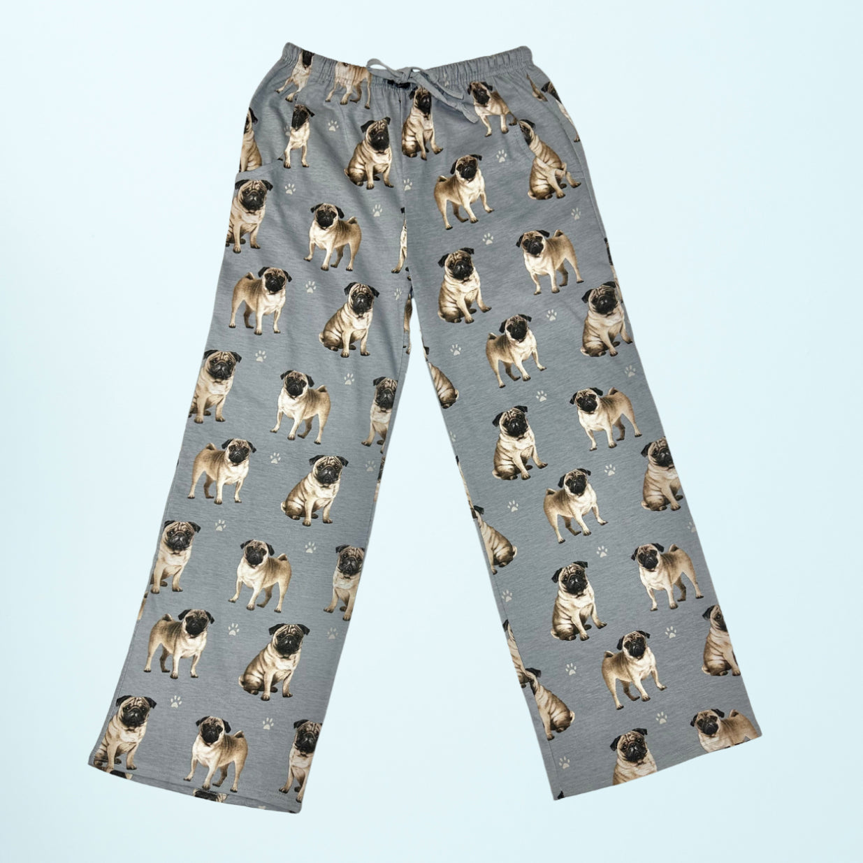 Pug Pajama Bottoms - Unisex Cotton Blend PJs