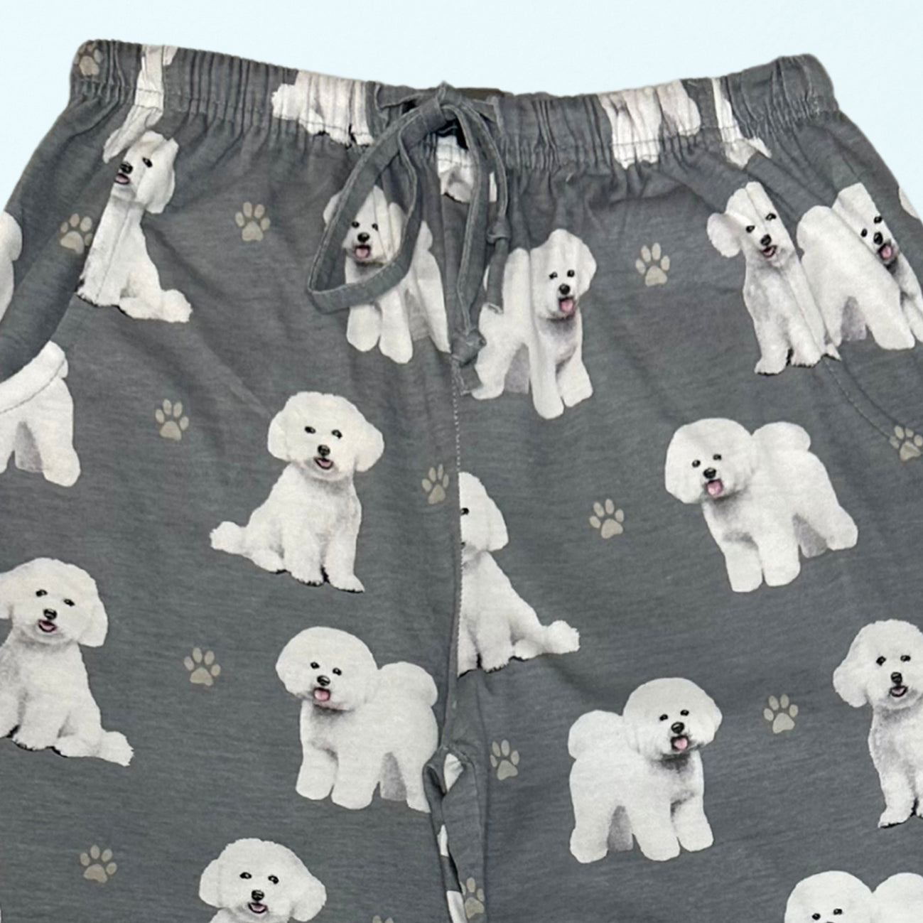 Bichon Frise Pajama Bottoms - Unisex Cotton Blend PJs
