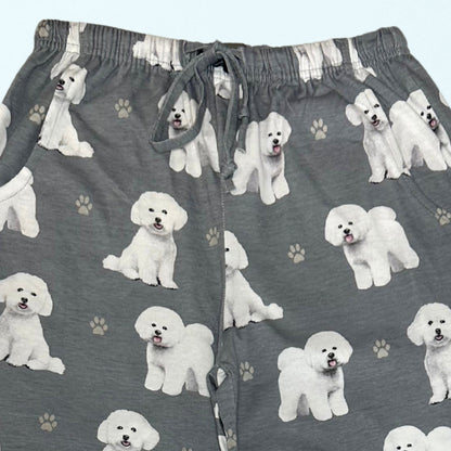 Bichon Frise Pajama Bottoms - Unisex Cotton Blend PJs