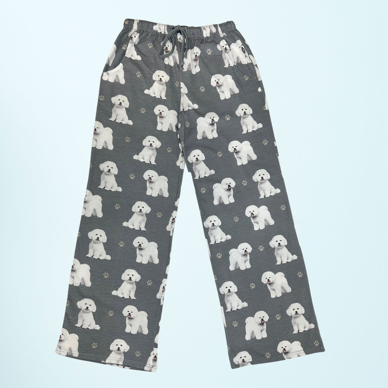 Bichon Frise Pajama Bottoms - Unisex Cotton Blend PJs