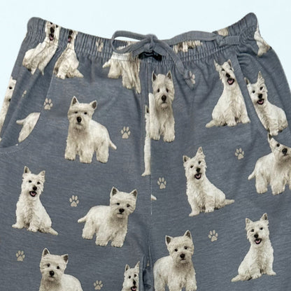 Westie Pajama Bottoms - Unisex Cotton Blend PJs