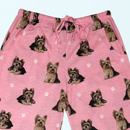 Yorkie Pajama Bottoms - Unisex Cotton Blend PJs