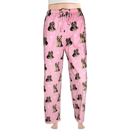 Yorkie Pajama Bottoms - Unisex Cotton Blend PJs