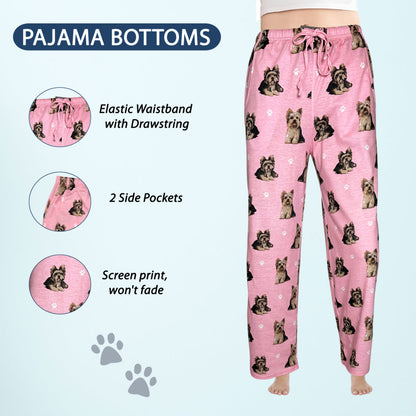 Yorkie Pajama Bottoms - Unisex Cotton Blend PJs