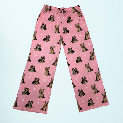 Yorkie Pajama Bottoms - Unisex Cotton Blend PJs
