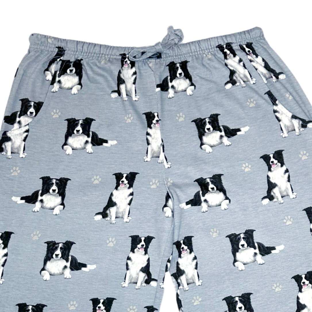 Border Collie Pajama Bottoms - Unisex Cotton Blend PJs
