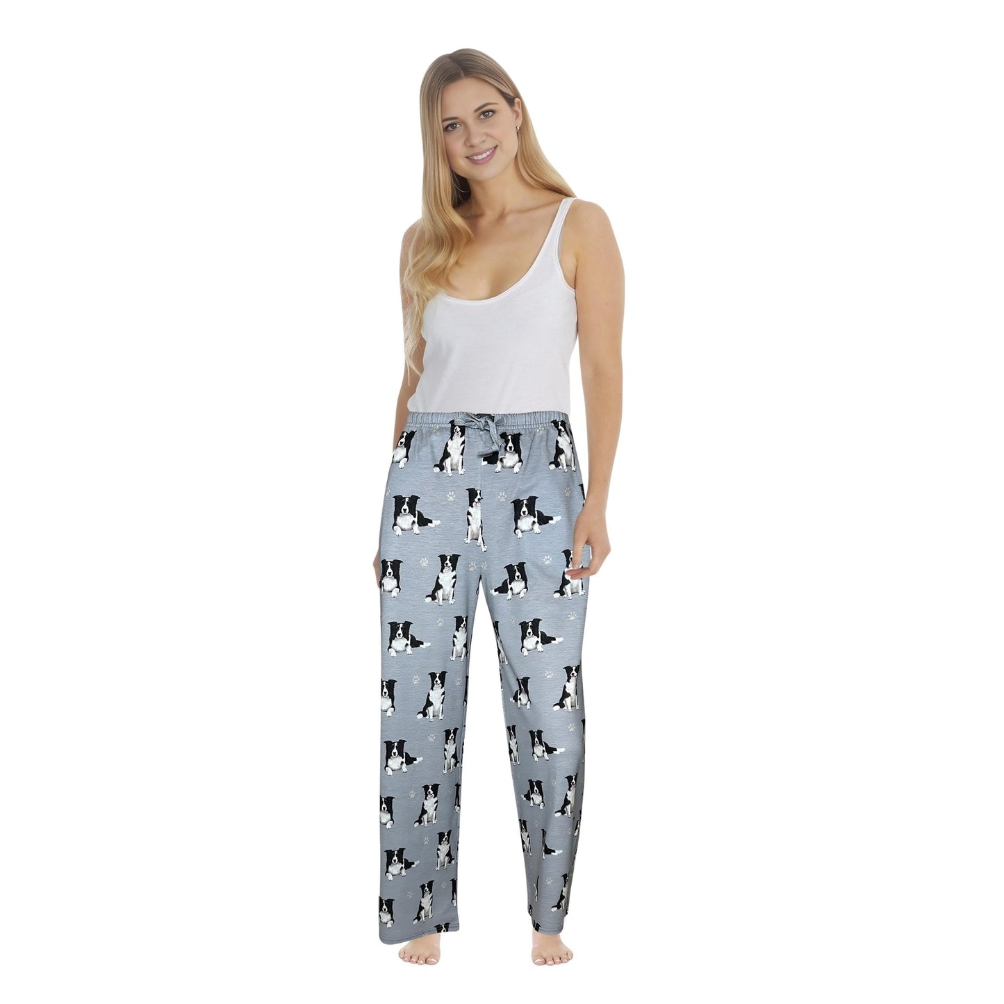 Border Collie Pajama Bottoms - Unisex Cotton Blend PJs