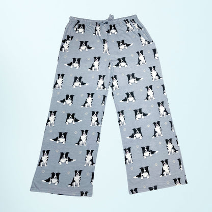Border Collie Pajama Bottoms - Unisex Cotton Blend PJs