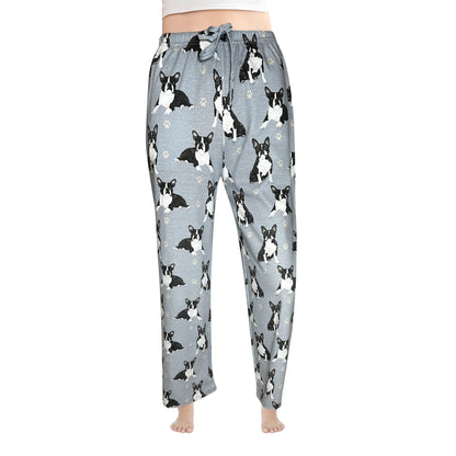 Boston Terrier Pajama Bottoms - Unisex Cotton Blend PJs