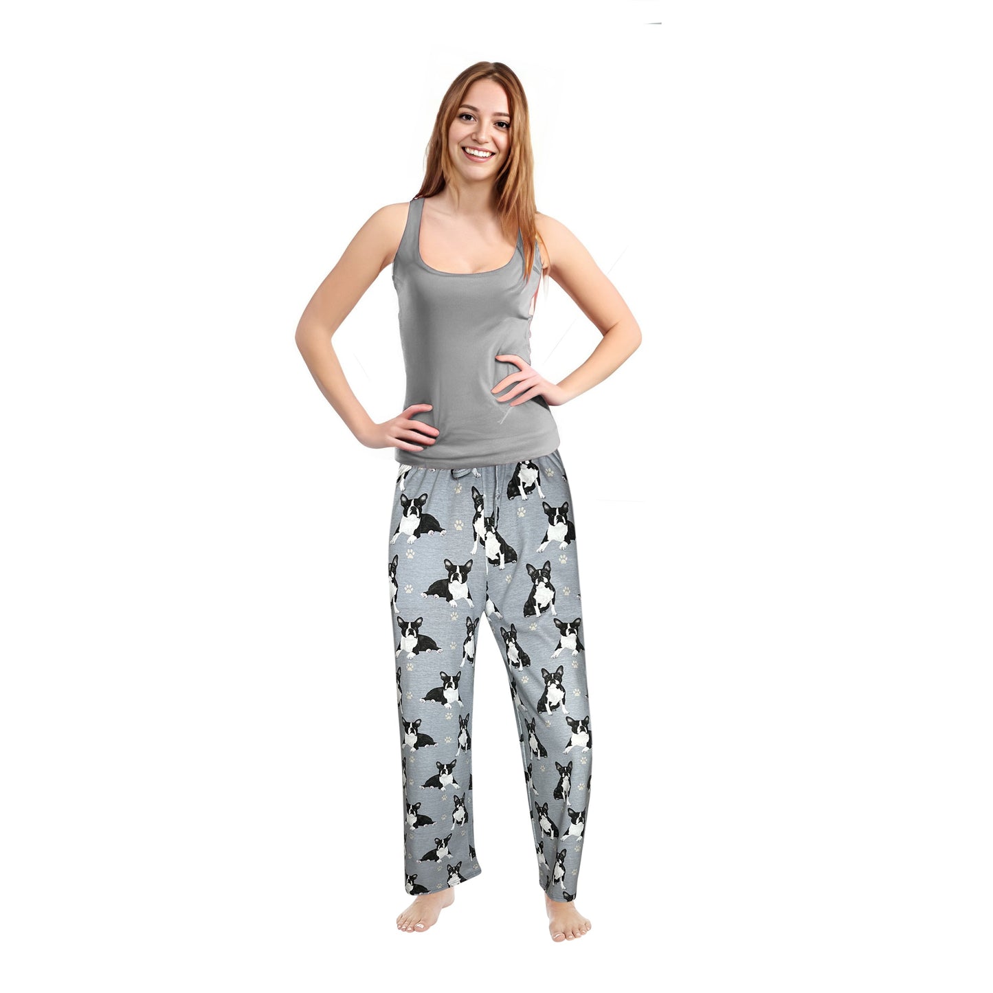 Boston Terrier Pajama Bottoms - Unisex Cotton Blend PJs