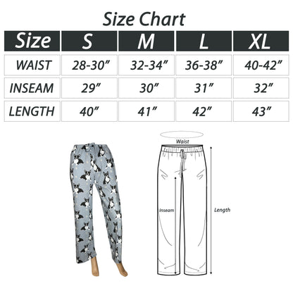 Boston Terrier Pajama Bottoms - Unisex Cotton Blend PJs