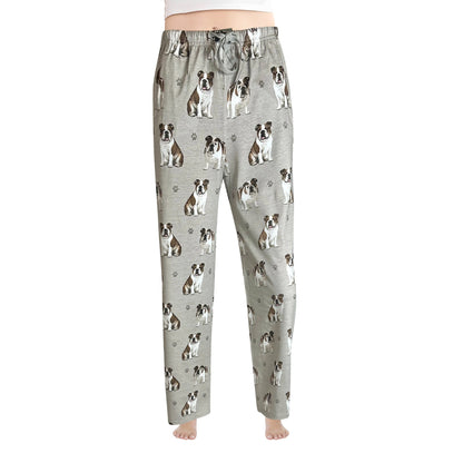 Bulldog Pajama Bottoms - Unisex Cotton Blend PJs