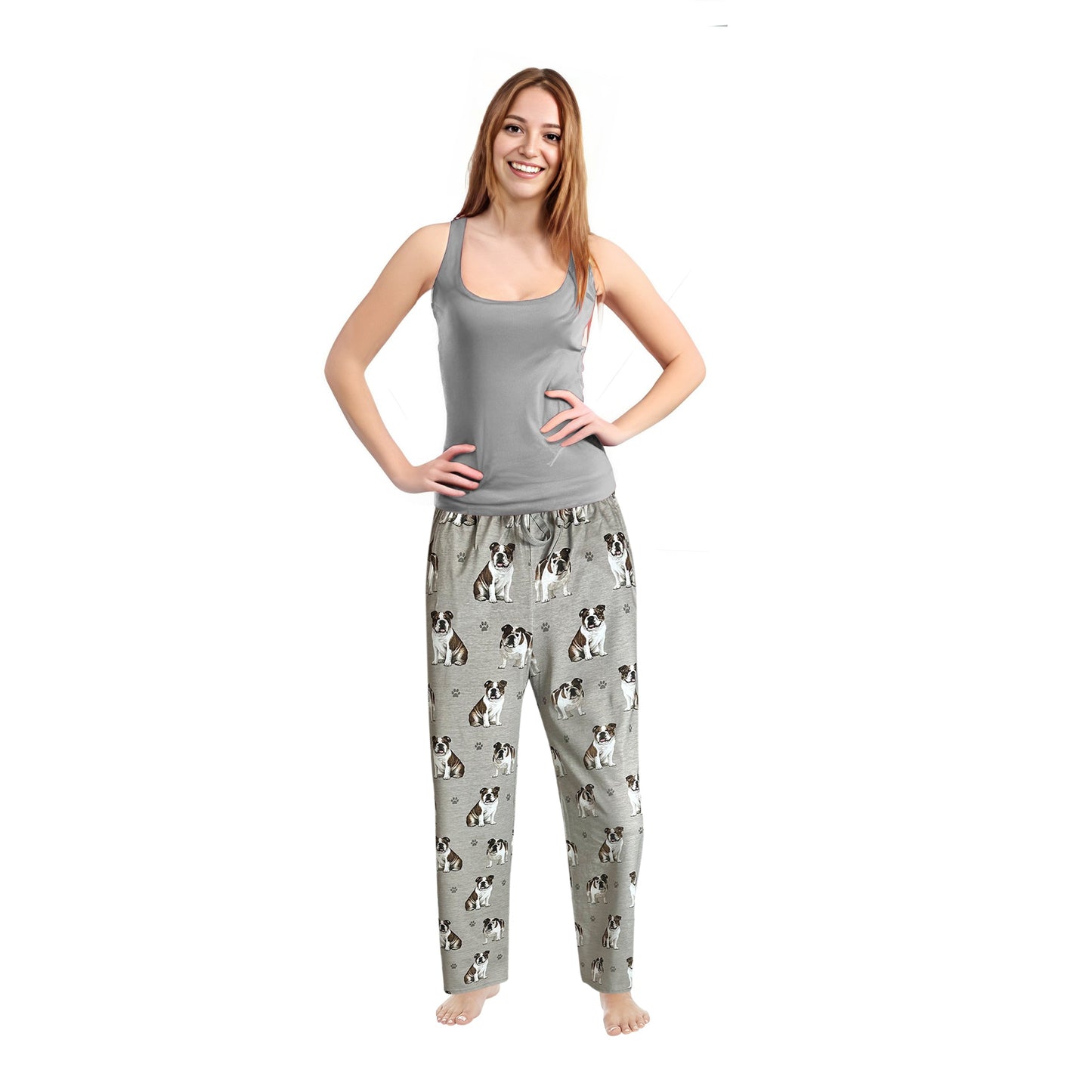 Bulldog Pajama Bottoms - Unisex Cotton Blend PJs
