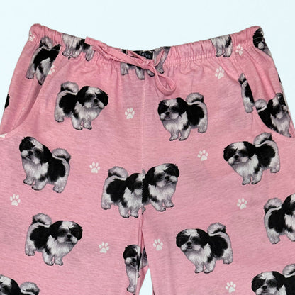 Shih Tzu Pajama Bottoms - Unisex Cotton Blend PJs