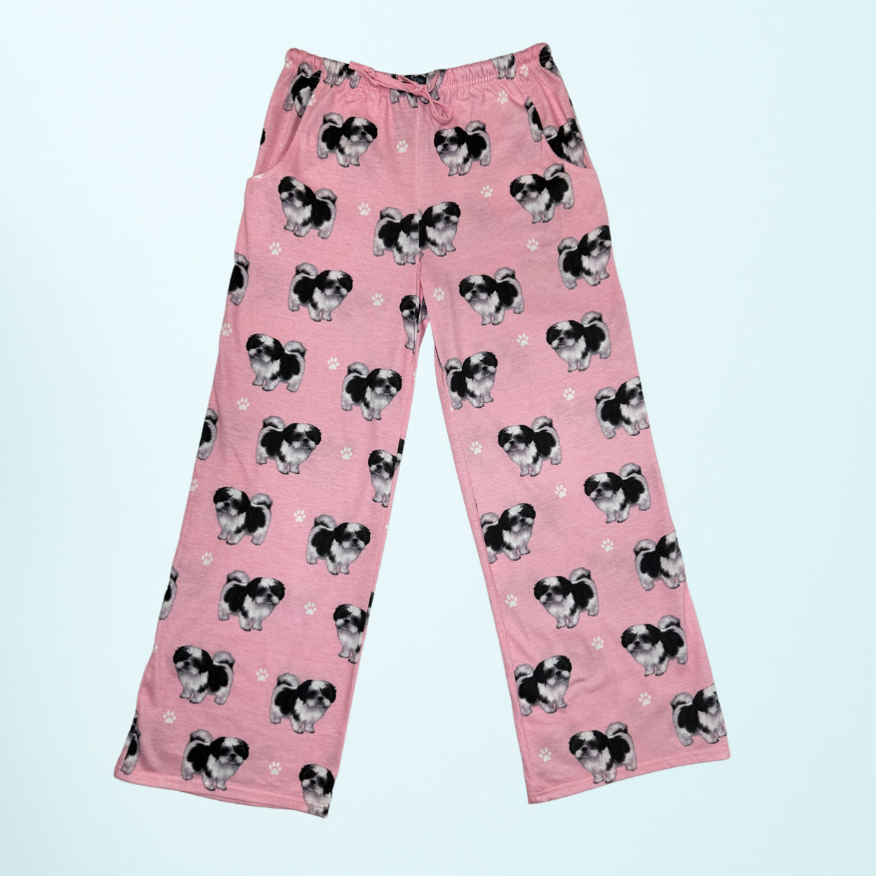 Shih Tzu Pajama Bottoms - Unisex Cotton Blend PJs
