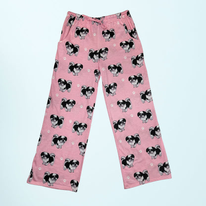 Shih Tzu Pajama Bottoms - Unisex Cotton Blend PJs
