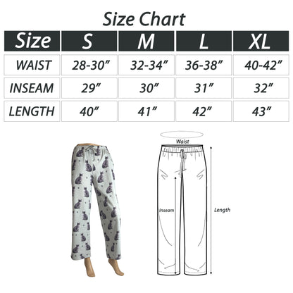 Tabby Cat Pajama Bottoms - Unisex Cotton Blend PJs