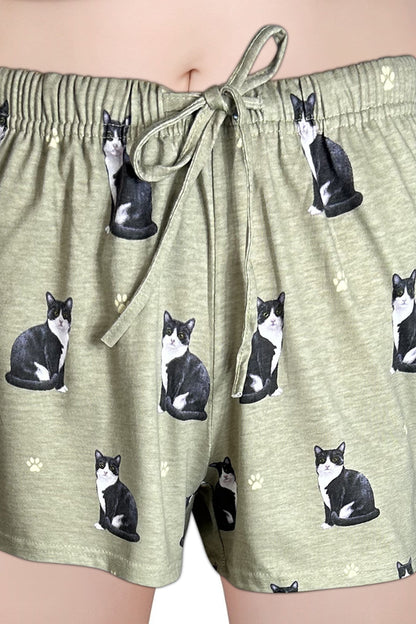 Black and White Cat Shorts