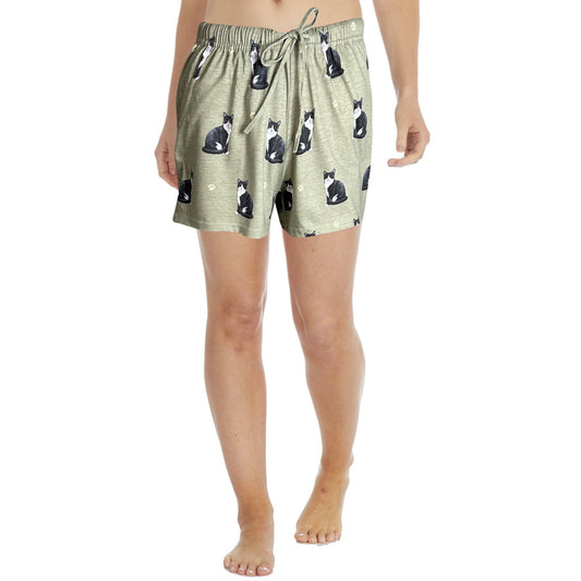 Black and White Cat Shorts