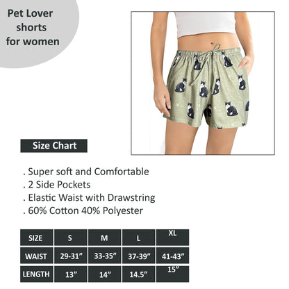 Black and White Cat Shorts